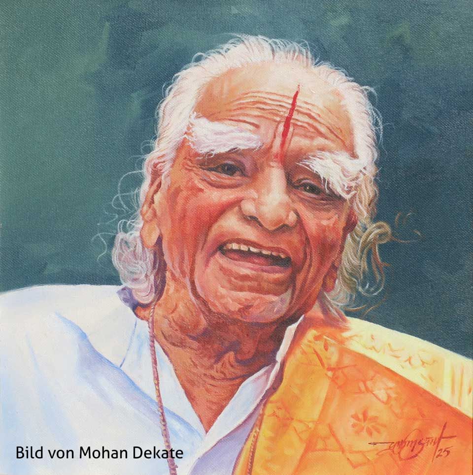 B. K. S. Iyengar, Öl auf Leinwand